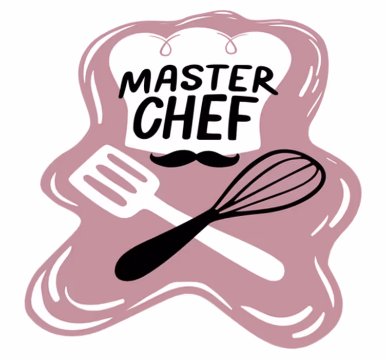 Alfombra vinilo cocina emblema del maestro chef - TenVinilo