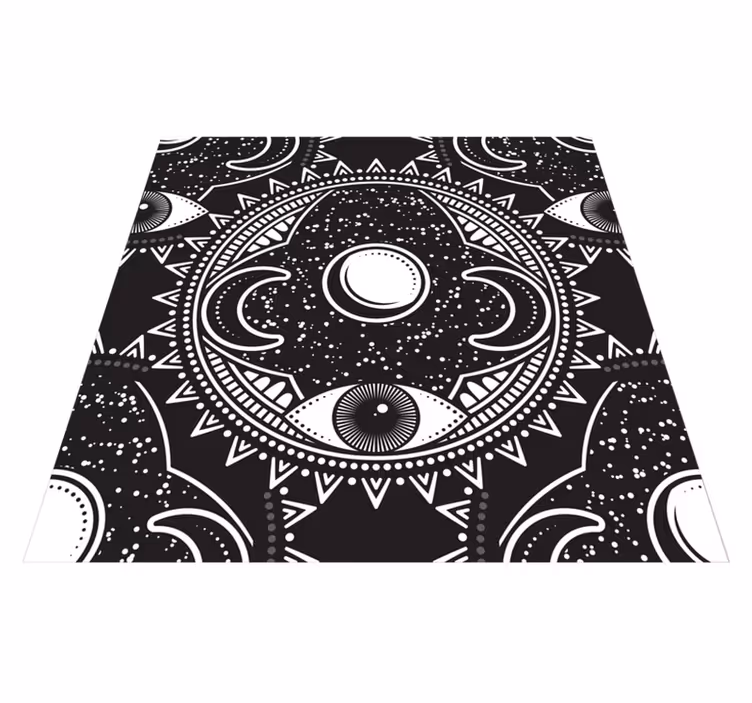 Alfombra vinílica mandala patrón mandala celestial - TenVinilo