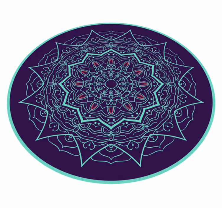 Alfombra vinílica mandala diseño círculo mandala - TenVinilo