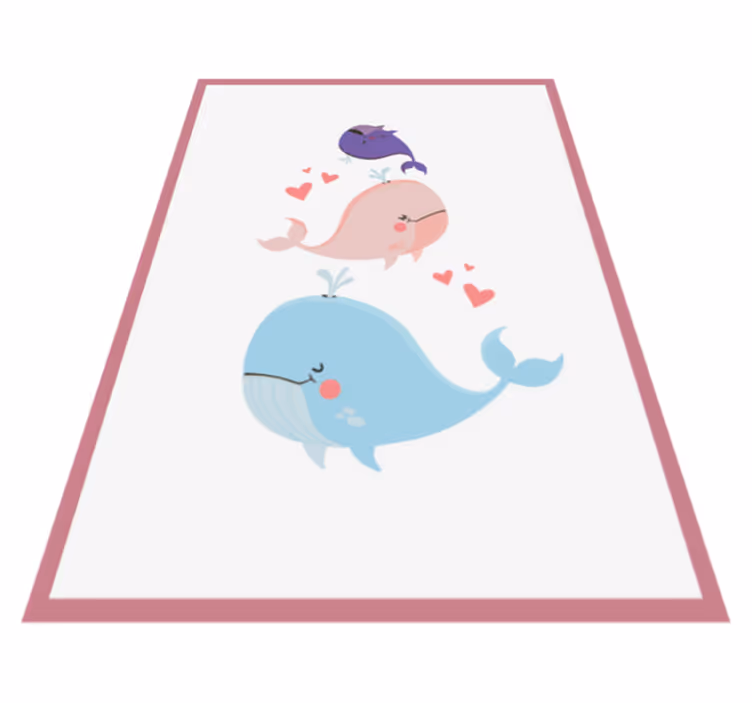 Alfombra vinílica bebé ilustración de ballenas caprichosas - TenVinilo