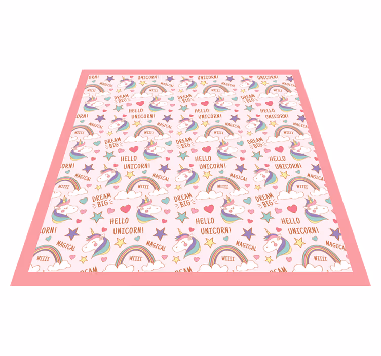 Alfombra pvc infantil animal hola unicornio - TenVinilo