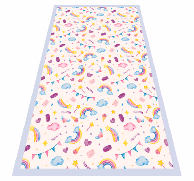 Alfombra vinílica infantil de animales acuarela - TenVinilo