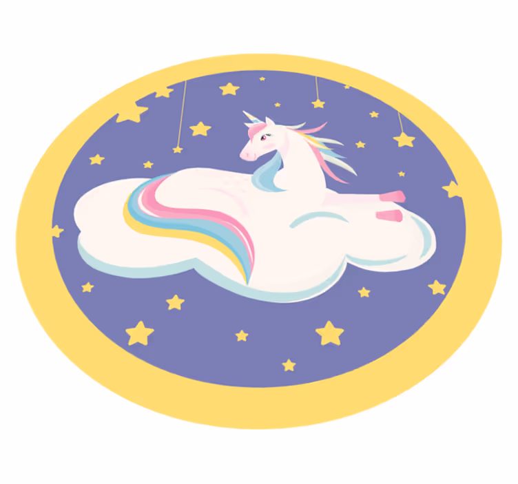 Alfombra vinílica bebé círculo de sueño de unicornio - TenVinilo