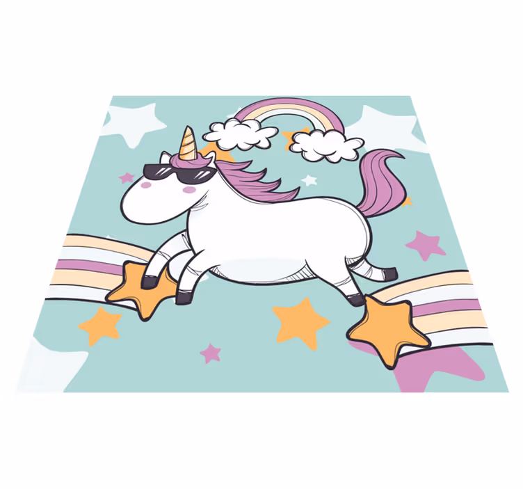Alfombra vinílica infantil unicornio arcoiris - TenVinilo