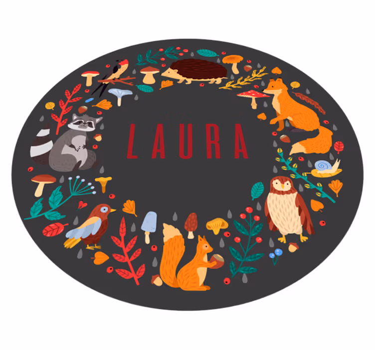 Alfombra vinílica bebé bosque personalizado - TenVinilo