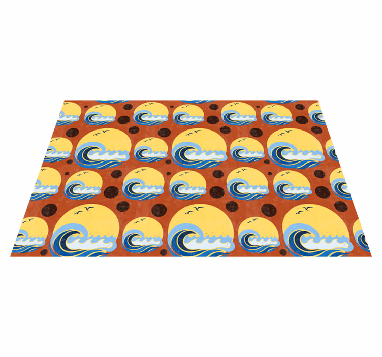 Alfombra vinílica infantil imágenes costeras - TenVinilo