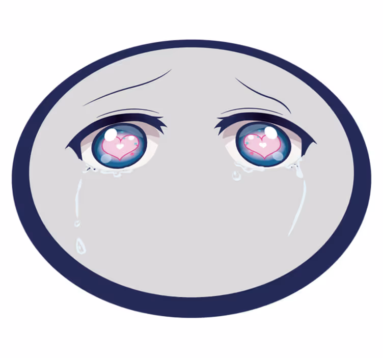 Alfombra vinílica infantil cara de anime llorando - TenVinilo