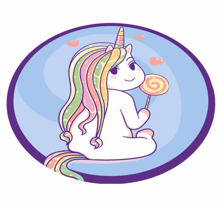 Alfombra vinílica infantil piruleta de unicornio - TenVinilo