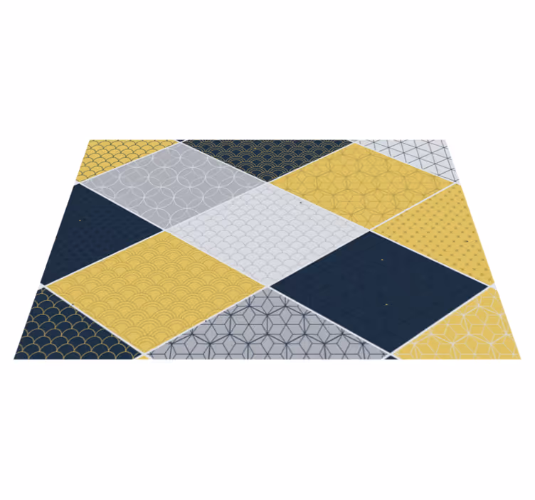 Alfombra vinílica geométrica mezcla de mosaico geométrico - TenVinilo