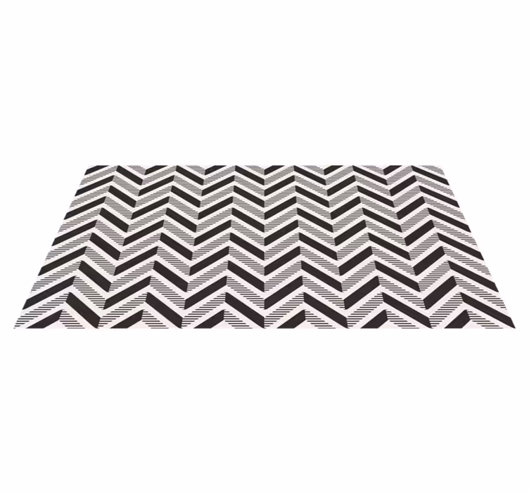 Alfombra pvc cocina geométrica zig zag bicolor - TenVinilo