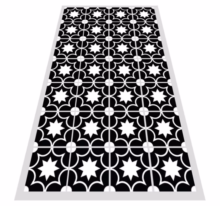 Alfombra hidráulica vinílica azulejos contrastantes - TenVinilo