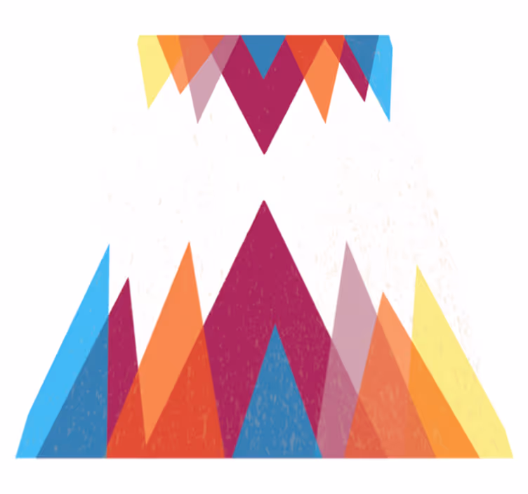 Alfombra vinílica geométrica triangulos de colores - TenVinilo