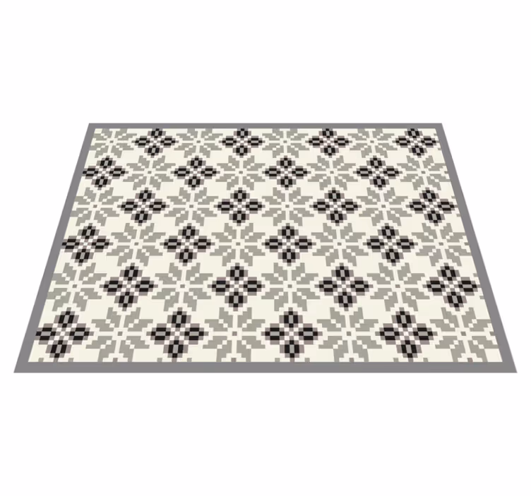 Alfombra hidráulica patrón de mosaico monocromo - TenVinilo