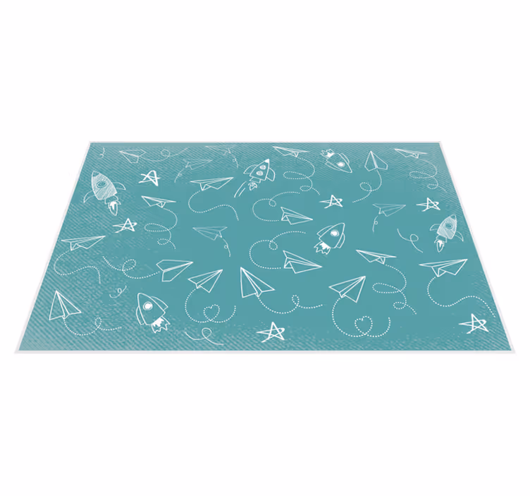 Alfombra vinílica dormitorio aviones papel coreanos - TenVinilo