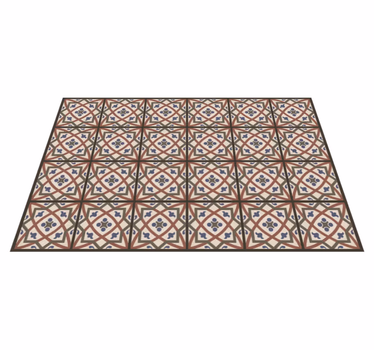 Alfombra hidráulica vinílica patrón mediterráneo - TenVinilo
