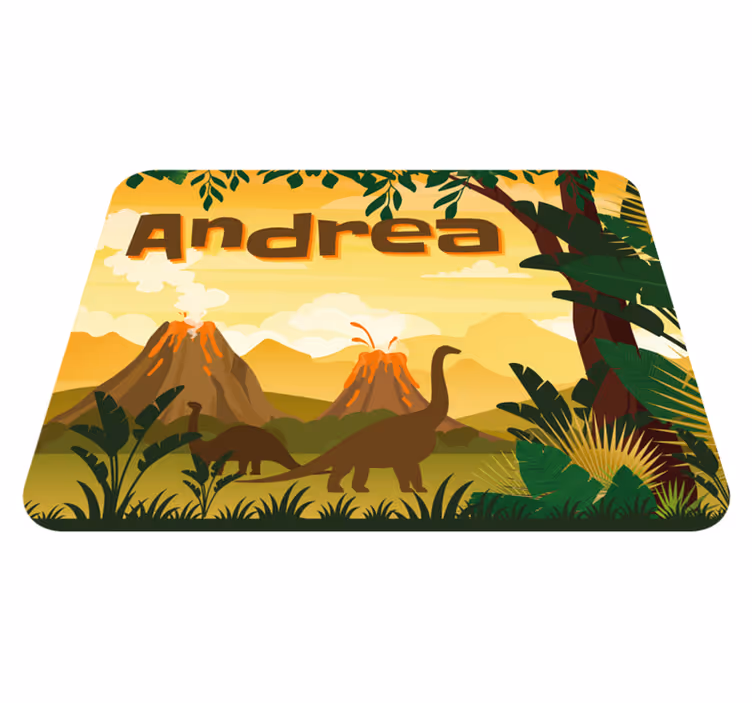 Alfombra vinílica animal dinosaurios con nombre - TenVinilo