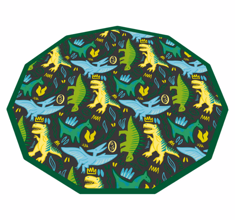 Alfombra pvc infantil de animales con estampado verde - TenVinilo