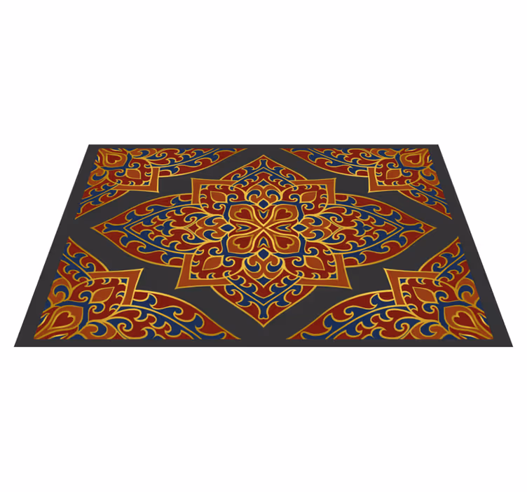 Alfombra vinílica mandala diseño mandala ornamentado - TenVinilo