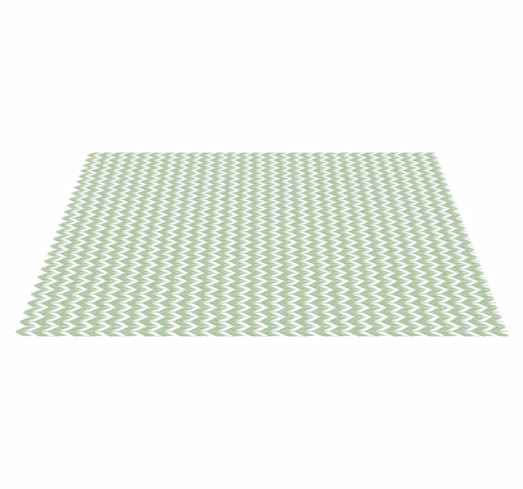 Alfombra vinílica geométrica patrón de chevron verde - TenVinilo
