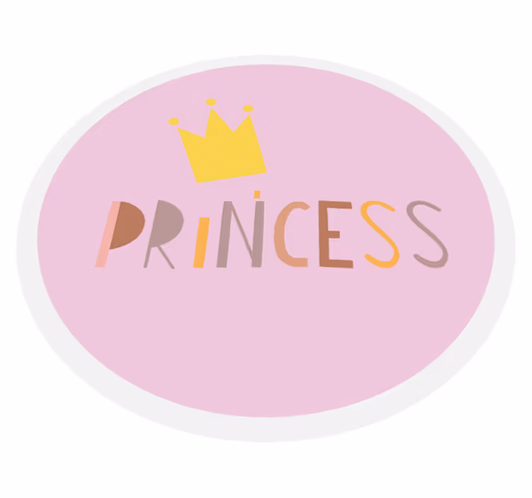 Alfombra vinílica bebé corona de princesa circular - TenVinilo