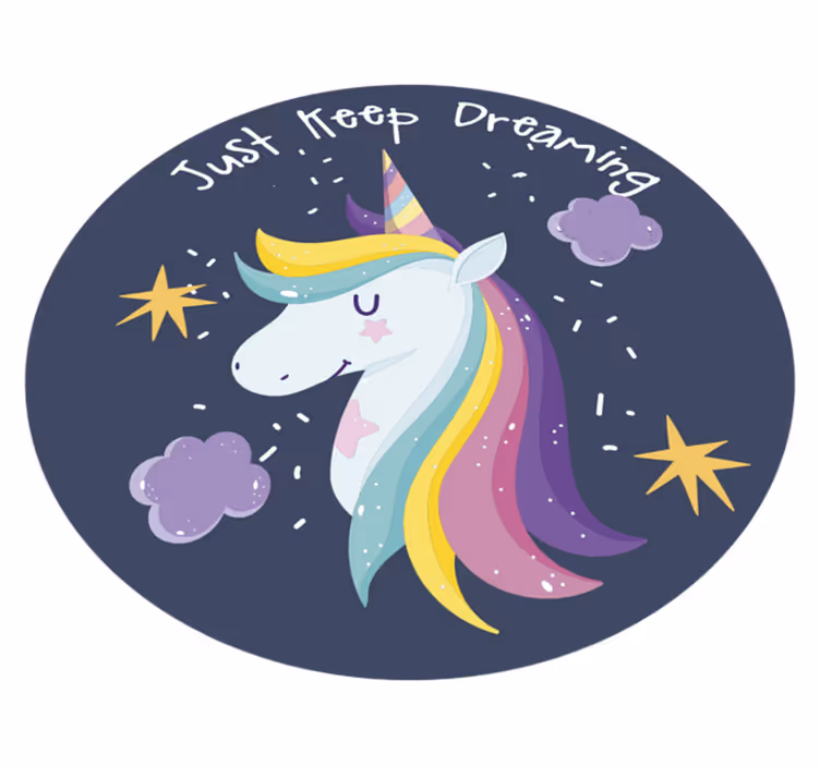 Alfombra vinílica infantil sigue soñando unicornio - TenVinilo