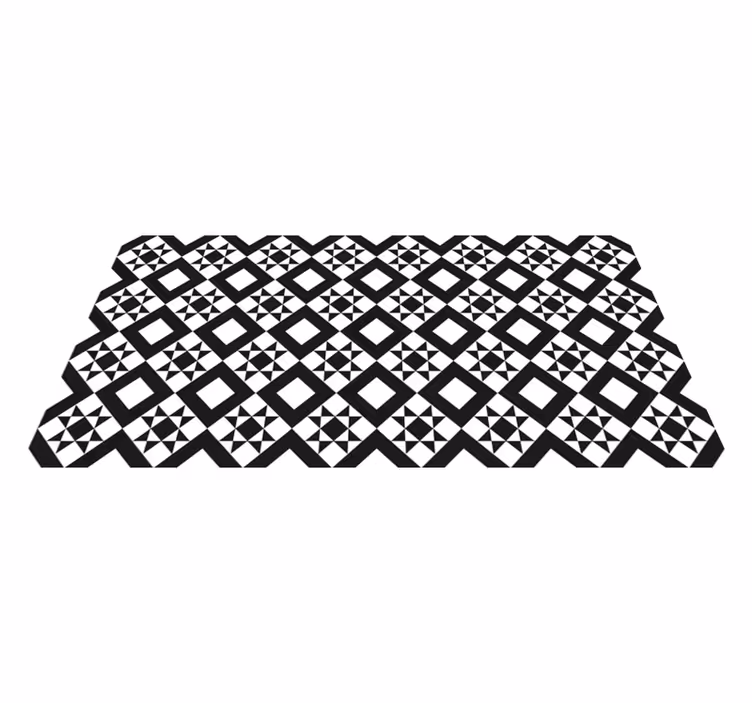 Alfombra vinílica geométrica geometría monocromática - TenVinilo