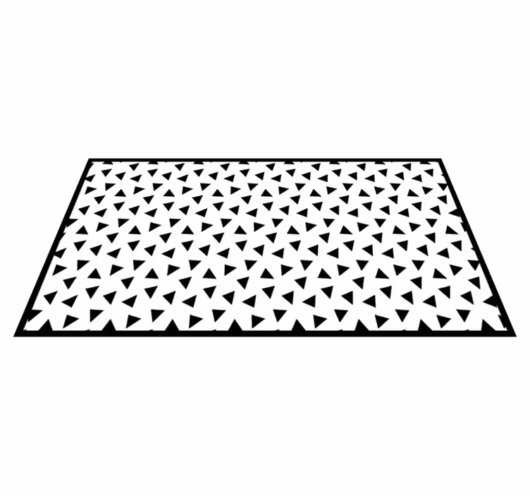 Alfombra pvc cocina geométrica triángulos blanco y negro - TenVinilo