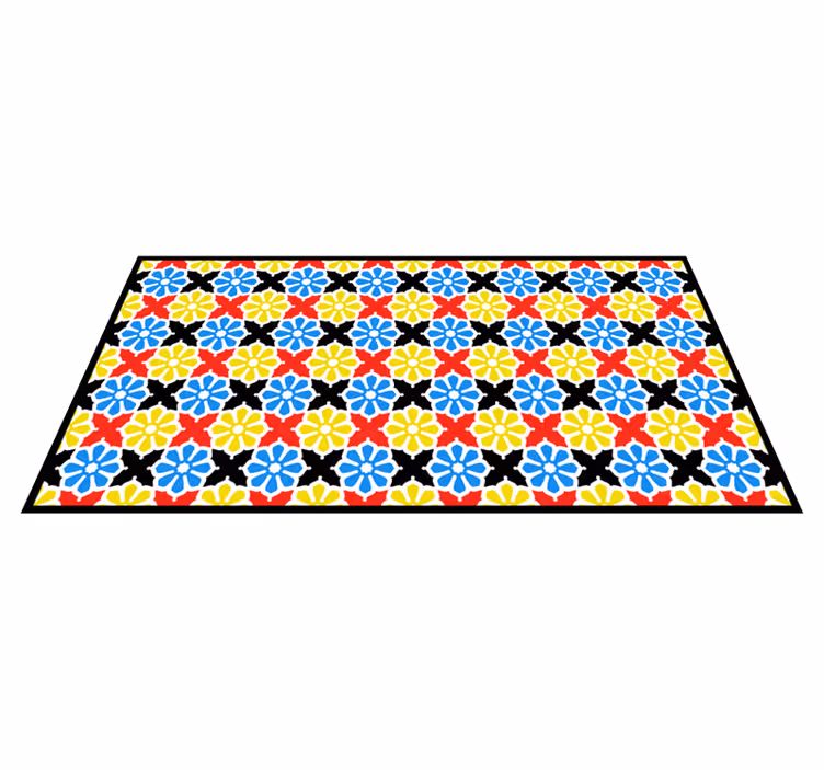 Alfombra vinílica mosaico patrón mosaico colorido - TenVinilo