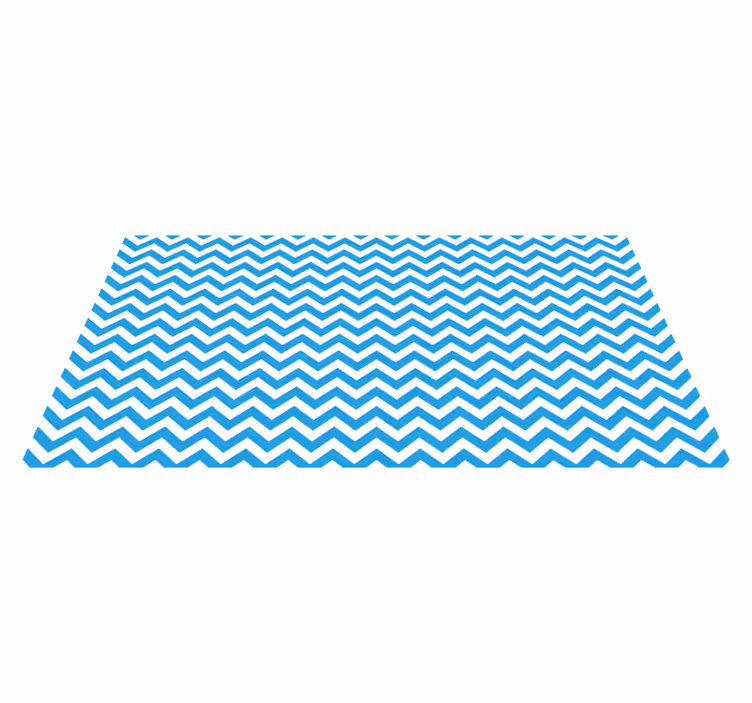 Alfombra vinilo cocina patrón de zigzag azul - TenVinilo