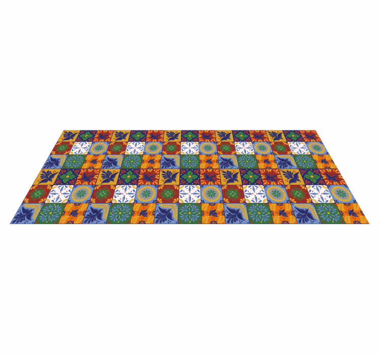 Alfombra vinilo cocina azulejos mexicanos - TenVinilo