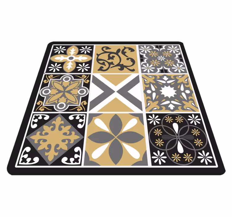 Alfombra pvc cocina oro y plata - TenVinilo