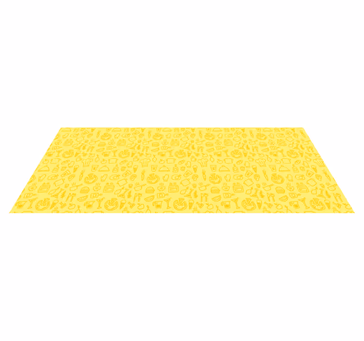 Alfombra vinilo cocina Patrón de cocina amarillo - TenVinilo