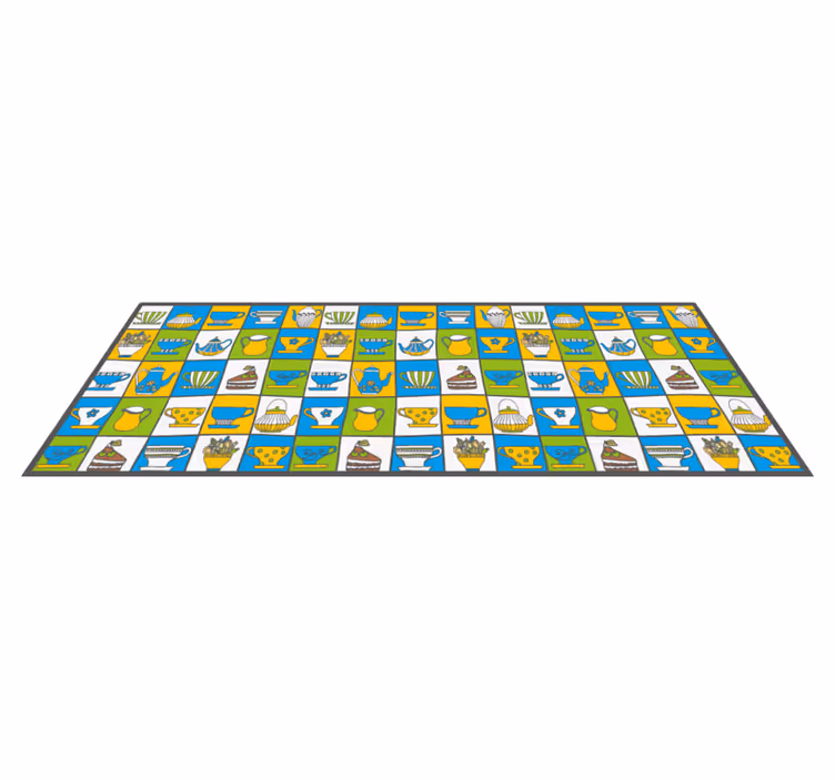 Alfombra vinilo cocina patrones culinarios - TenVinilo