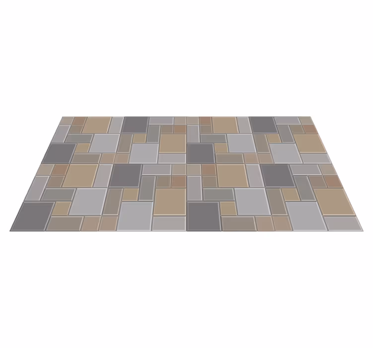 Alfombra hidráulica vinílica mosaico geométrico - TenVinilo