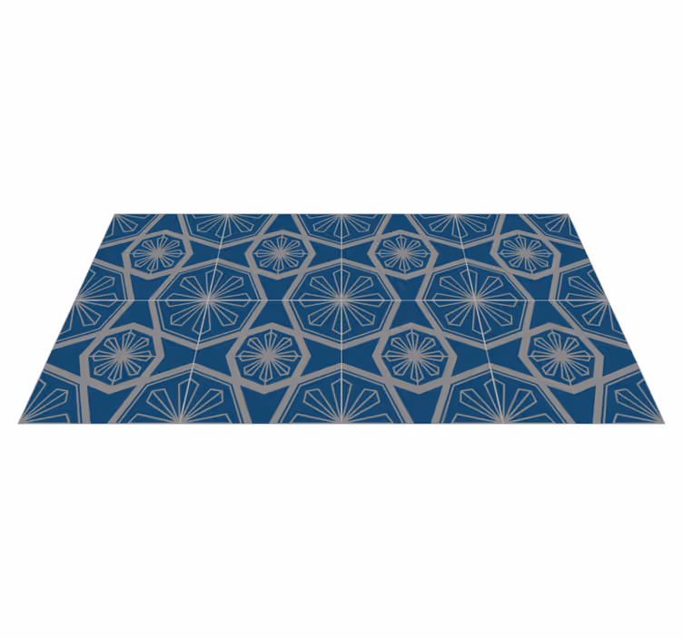Alfombra hidráulica vinílica impresionante patrón geométrico - TenVinilo