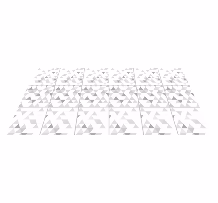 Alfombra vinílica geométrica motivos triangulares grises - TenVinilo