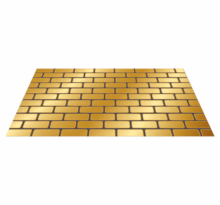 Alfombra vinílica imitación madera patrón ladrillos dorados - TenVinilo