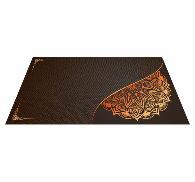 Alfombra vinílica mandala diseño de esquina  - TenVinilo