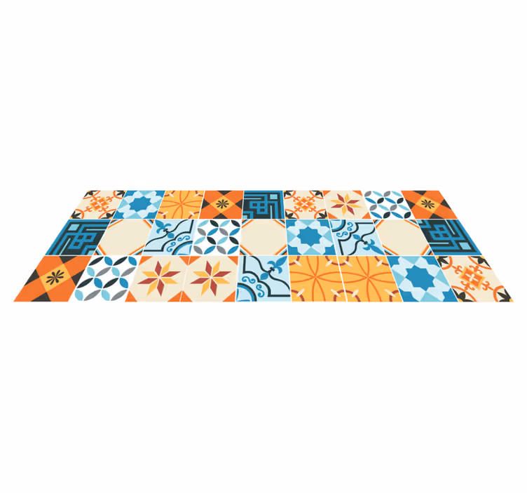 Alfombra hidráulica azulejos estampados - TenVinilo