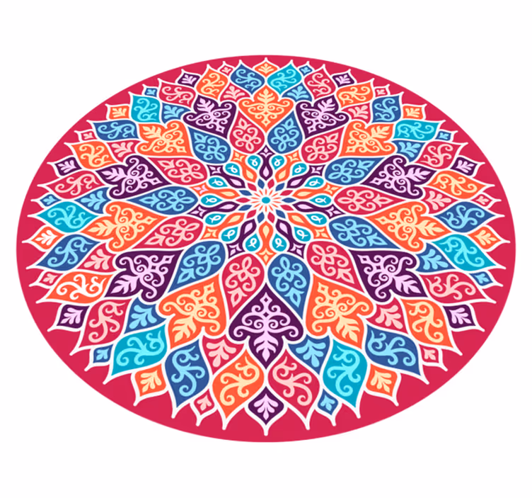 Alfombra vinílica mandala motivo colorido - TenVinilo