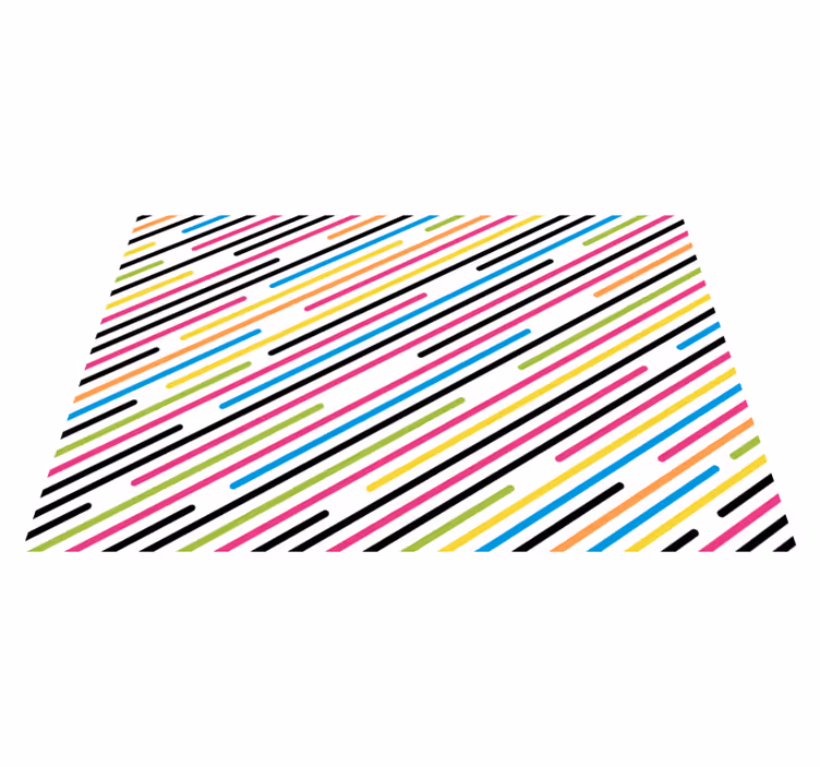 Alfombra vinílica rayas diagonales de colores - TenVinilo