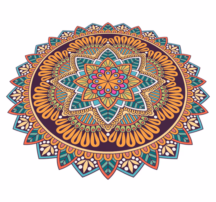 Alfombra vinílica mandala diseño mandala vibrante - TenVinilo