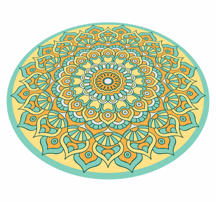 Alfombra vinílica mandala de forma circular - TenVinilo