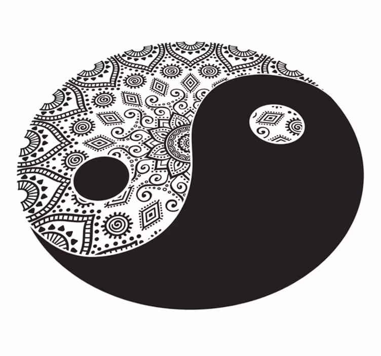 Alfombra vinílica mandala simetría yin yang - TenVinilo