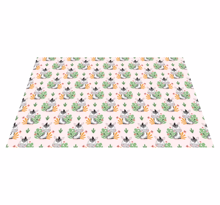 Alfombra vinílica infantil patrón de la selva de cebra - TenVinilo