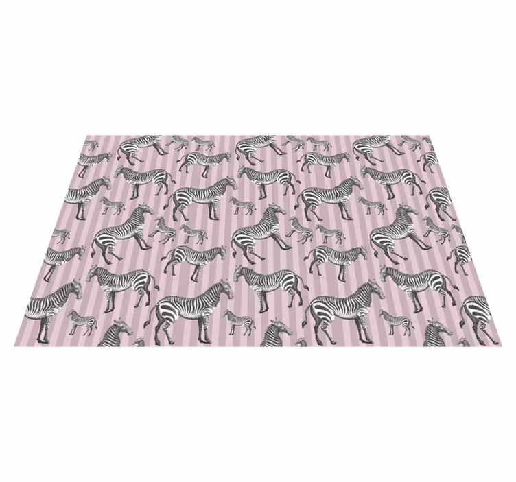 Alfombra vinílica animal print cebras rayadas - TenVinilo