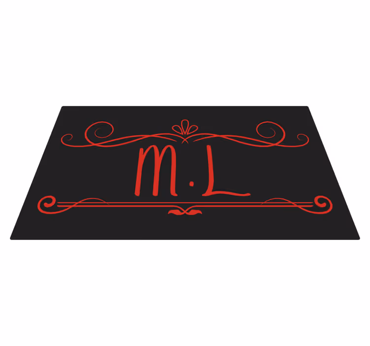 Alfombra vinílica personalizable monograma elegancia - TenVinilo