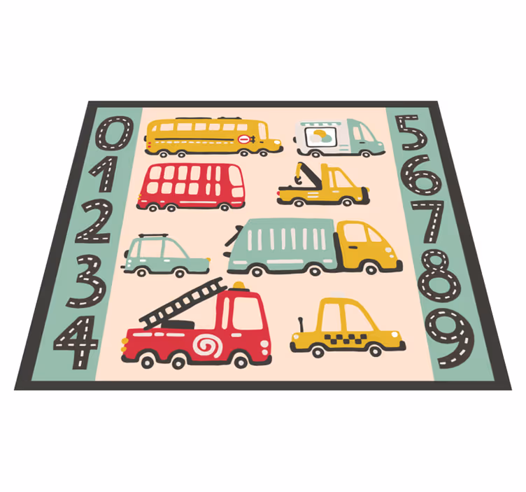 Alfombra vinílica infantil diversión vehicular - TenVinilo