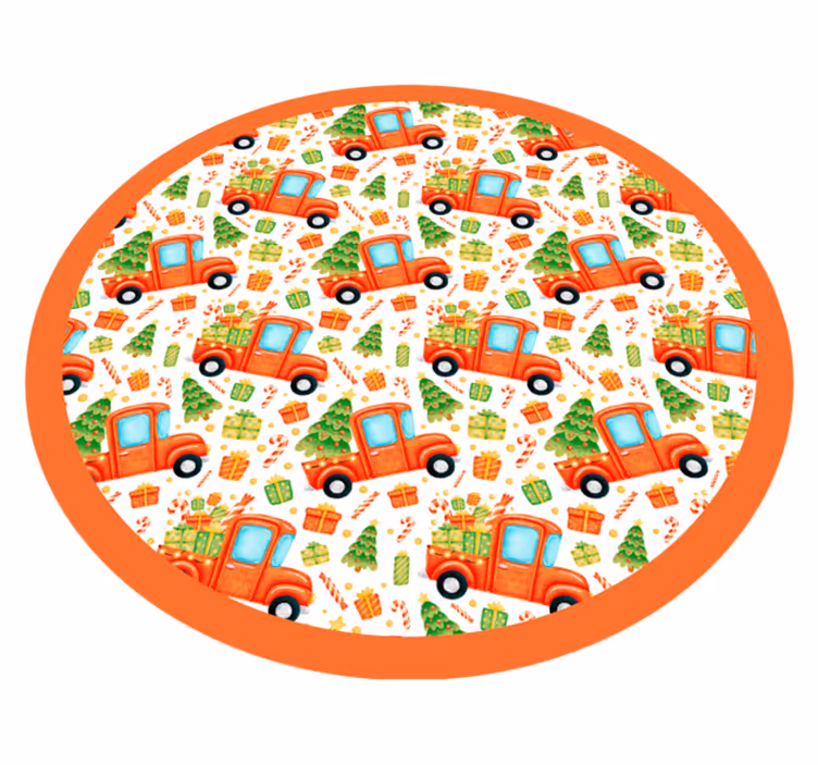Alfombra vinílica infantil círculo de transporte lúdico - TenVinilo