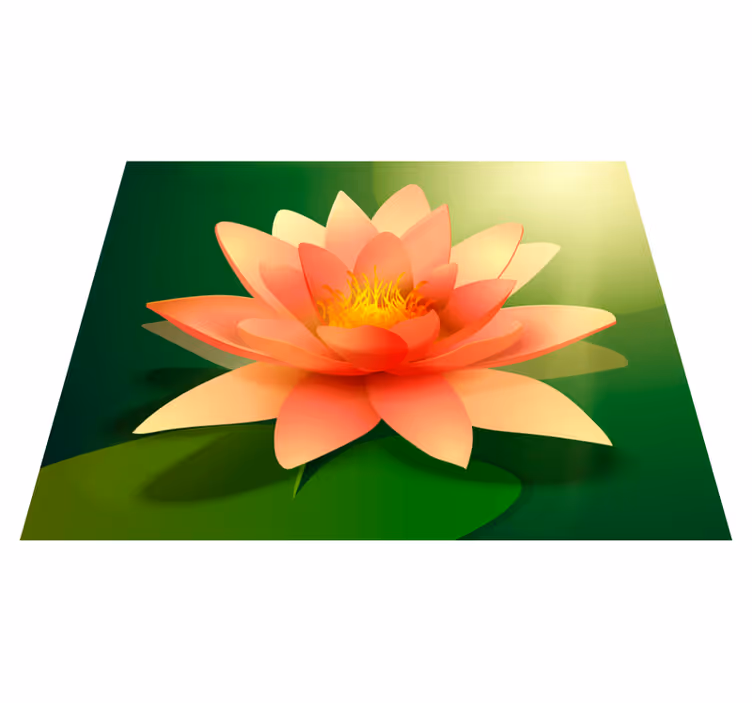 Alfombra vinílica flores loto floreciente - TenVinilo